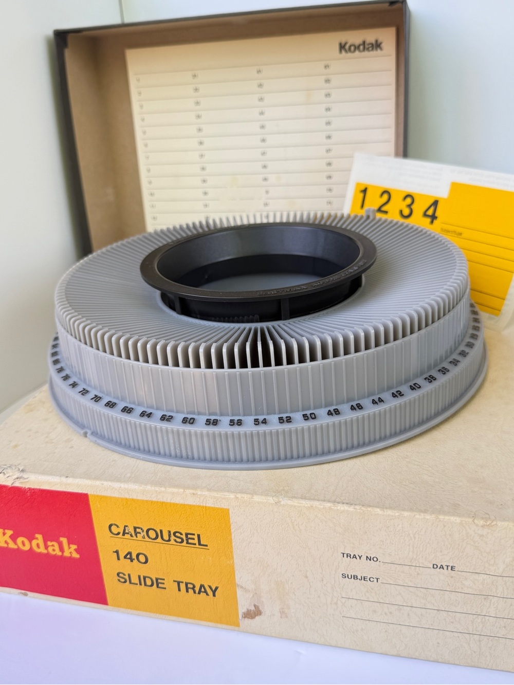 Kodak Carousel 140 Slide Tray In Original Factory Box w Stickers Vintage